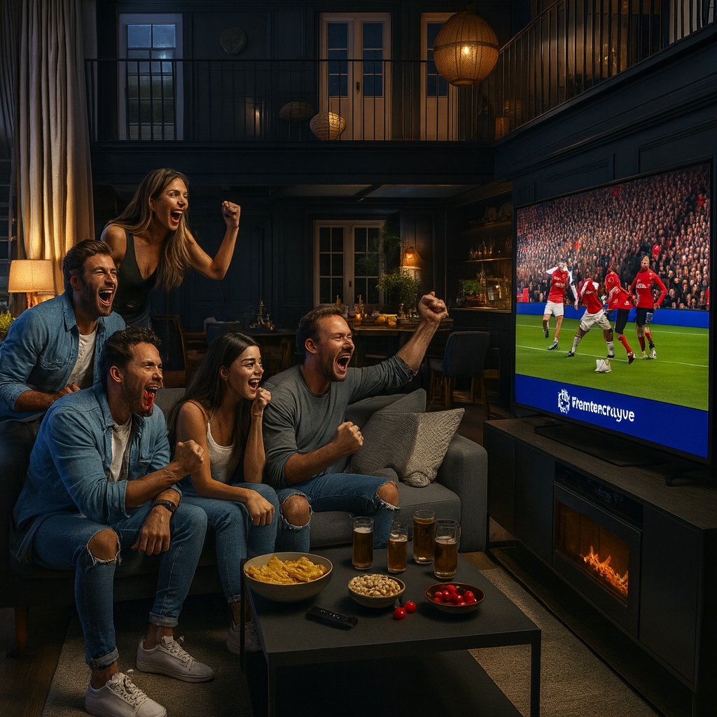 Melhor Iptv Portugal Group cheering at a sports event.